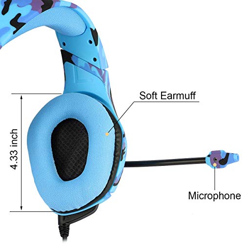 PS4 Gaming Headset ONIKUMA K1 PC Gamer Stereo Wired Over Ear Noise Cancelling Headphones with Microphone, Volume Control for PlayStation 4 Laptop Tablet Mobile Phone - Thumbnail 7