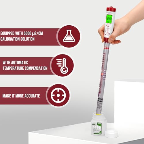 Image of Digital Pool Salt Tester Long Probe Salinity Meter for Saltwater | Pool 13in Long Probe, 0-5000PPM, Accurate Salt Test Kit Truncheon for Hot Tub,Spa, Freshwater Fish Tank, Koi Pond