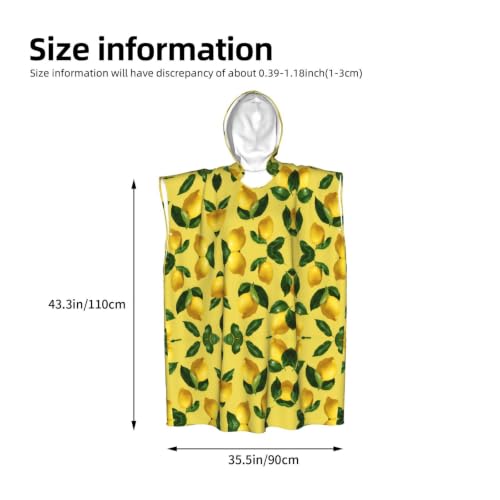 Poncho de bain léger microfibre imprimé citron peignoir à langer été - 4