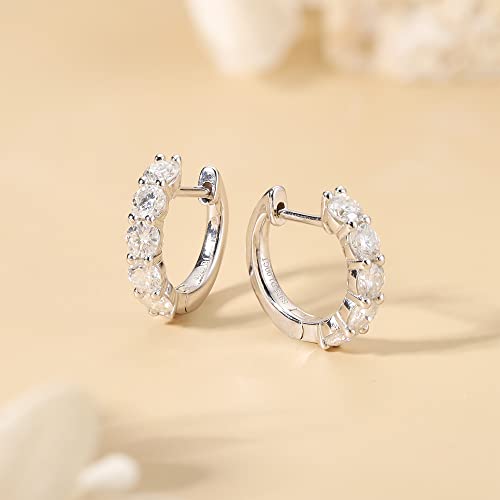 Blahanna Moissanite Hoop Earrings,2.0Ct D Color Brilliant Round Cut Lab Created Diamond Earrings 18K White Gold Sterling Silver Huggie Earring For Women Men Wedding Earrings #TOP5