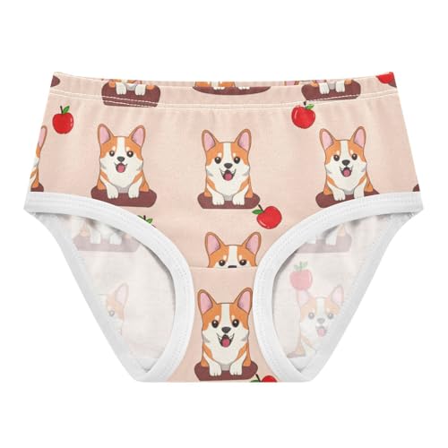Cute Dogs Animals Peach Cute Panties Girl Toddler Underwear Custom Cotton Bright Briefs Undies Kids 2t