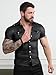Mens PU Faux Leather Shirt Punk Style Short Sleeve Streetwear Fashion Urban Shacket Tops Black XS