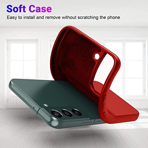Image of LIRAMARK Liquid Silicone Soft Back Cover Case for Samsung Galaxy S22 Plus (Red)