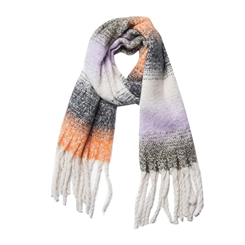 Chunky Colorful Scarf Oversized Blanket Scarves for Women Big Thick Warm Scarf Shawl Wrap Winter (D, One Size)