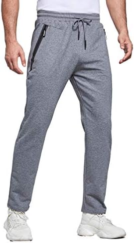 Tansozer Men's Jogging Bottoms with Zip, Men’s Slim Fit Trousers ...