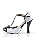 Pleaser Women's Smitten-10/WB T-Strap Pump,White/Black Patent,11 M US