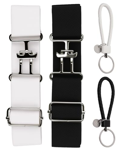 Elastic Equestrian Belt with Surcingle Buckle and Keychain, Adjustable Horse Riding Belt