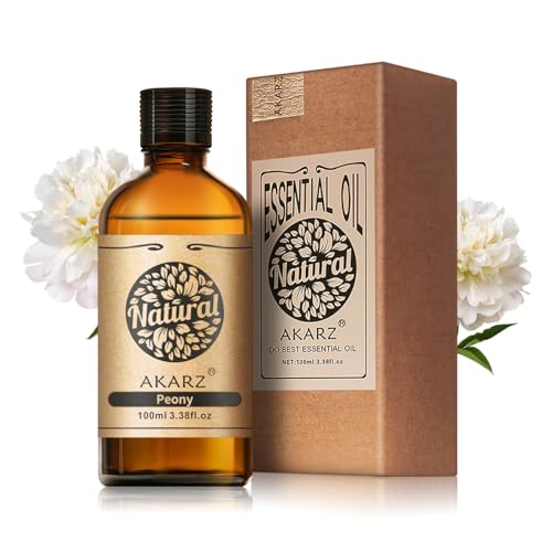 AKARZ 100ml Huile essentielle de Pivoine Naturelle Pure pour la fabrication de bougies, les soins de la peau, les massages, la relaxation à domicile.