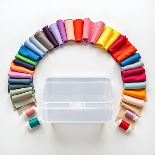 Image of Square clear Jewelry Storage Boxes Beads Crafts Case Containers Reusable Plastic Comfortable and Environmentally Professional Design Craft and Sewing Supplies Storage (6x6x1.8cm)