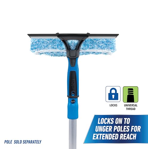 Image of Unger Professional Connect & Clean 2-in-1 Squeegee & Scrubber, 10 inch Window Cleaning Tool, Commercial and Residential Use, Washer Cleaner Supplies to Remove Excess Water and Dry (Pack of 10)