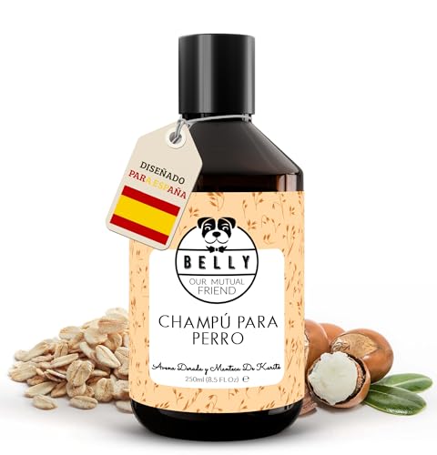Belly Champú Perros Dermatitis y Picores - Champu para Perros, Calma el Picor y la Irritación - Ideal para Piel Sensible de Cachorros y Adultos - Champu Perros Dermatitis (Avena)