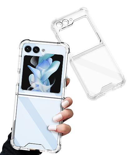 Image of BOUNCEBACK Transparent Shockproof Case /Cover for Samsung Galaxy Z Flip5 / Galaxy Flip 5 Case Cover - (Clear | Rubber)