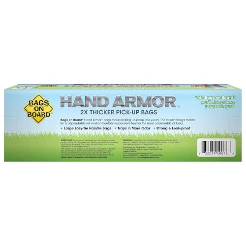 Bags on Board Dog Poop Bags - Extra Thick Waste Pickup Bags with Easy Tie Handles - Easy Dispensing Drawer Pack - 200 Count