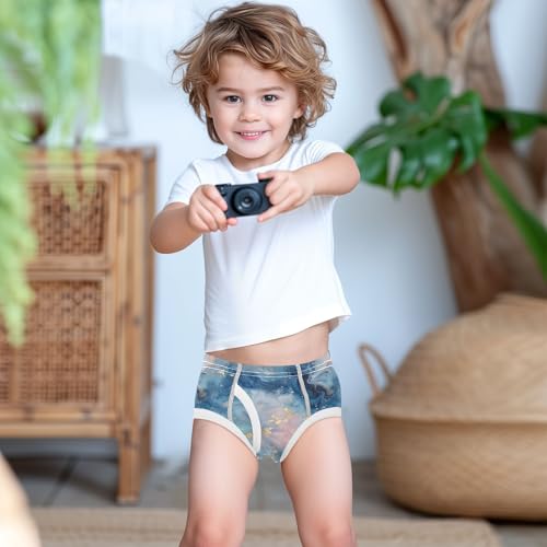 visesunny Boys Potty Training Underwear Blue Starry Night Watercolor Breathe Cotton Briefs Size 2T-8Y for Toddler3