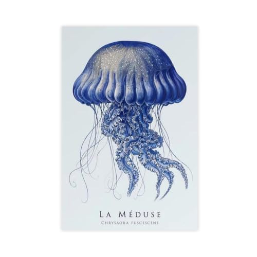 Méduse naturelle déco salon : grand tableau mer pour chambre zen