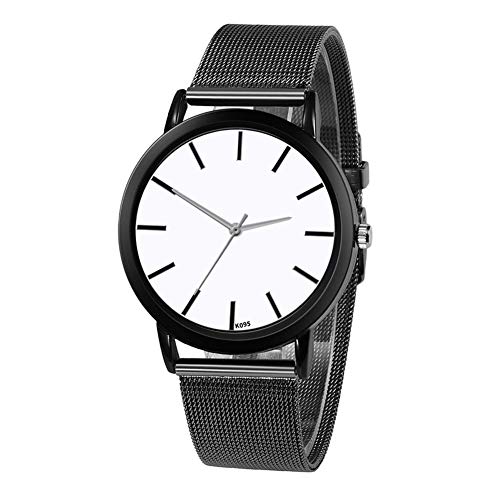 Reloj de cuarzo con cinturón de malla: estilo simple para hombres, mujeres