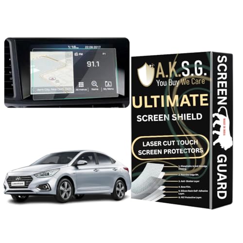 Image of A.K.S.G. Screen Guard Compatible With Hyundai Verna Old 07 Inch [2017-2020] Touch Screen Infotainment Screen Protector (Company Fitted) Not a Tempered Glass [Transparent]