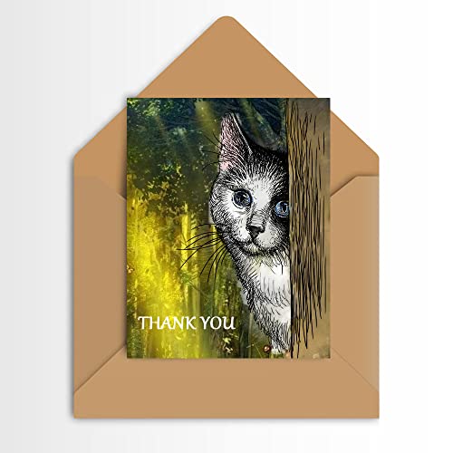 Cat Background Clear Stamps For Card Making, Peeking Cat Animal Clear Rubber Stamps For Holiday Card Making Decoration Diy Scrapbooking Transparent Album Decor Paper Craft #TOP4