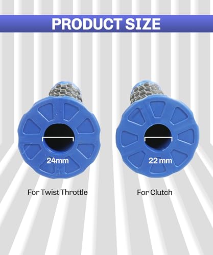bylikeho Motorcycle Grips,7/8" Dirt Bike Grips,Car Accessories Universal Motorcycle Hand Bar Grips Pillow Grip,Anti-Slip Rubber Racing Grip (Blue)