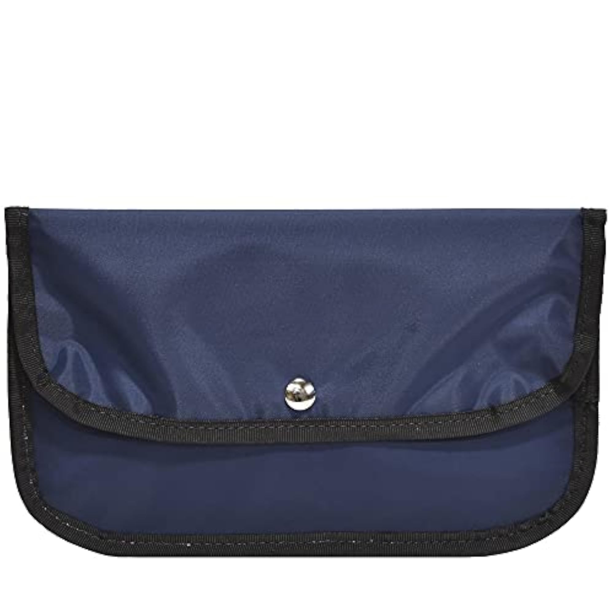 Navy Blue Coin Bag with Dividers, Snap Closure
