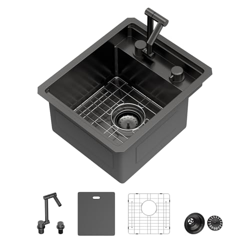 Fregadero de bar negro compacto que soluciona la falta de espacio 2