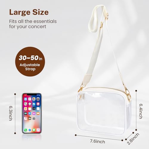 Aveniee Clear Bag Stadium Approved, Clear Purses for Women, Crossbody Bag for Concerts with Adjustable Strap3