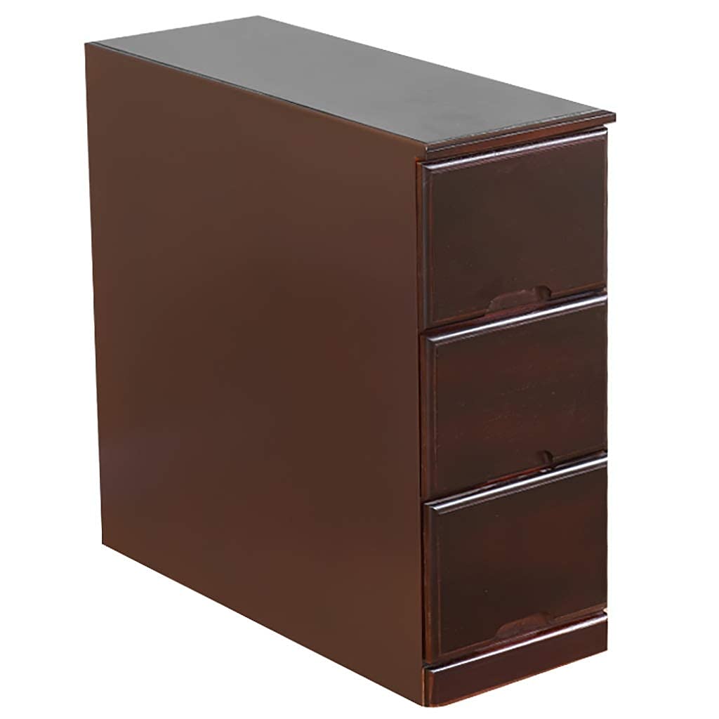 Armoire de Chevet en Bois Massif, 3 Tiroirs, Grand Rangement, L61.5cm *W25cm *H60cm (Color : B)