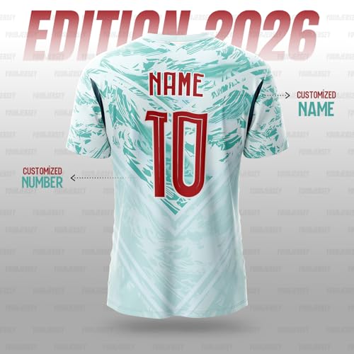 Image of Portugal Away 2026 Football Jersey for Men Boys Kids Women, Custom Personalised Portugal Fan Football T Shirt with Name & Number, Soccer Jersey Size 2Y to 4XL