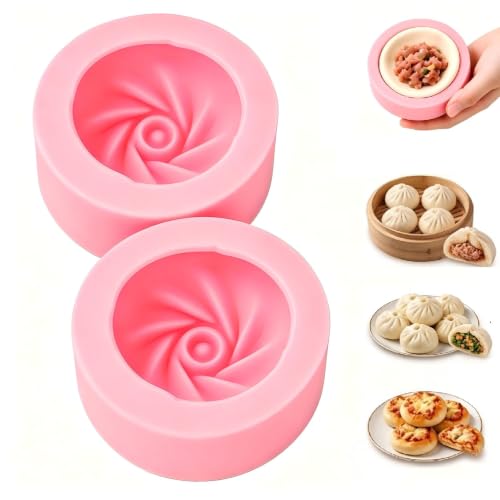 Tissting 2 Pcs Bun Dumpling Maker Silicone Steamed Stuffed Bun Making Maker