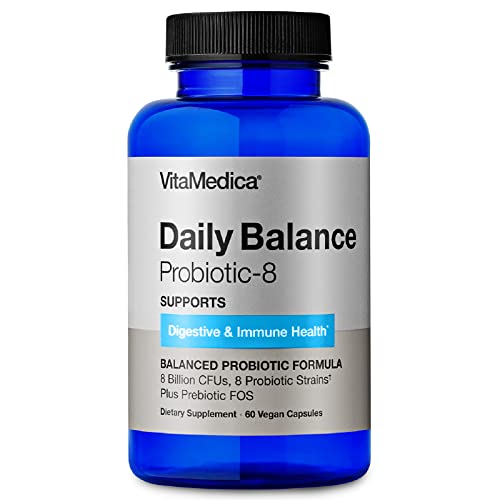 VitaMedica | Daily Balance Probiotic-8 | Probiotic Supplement | 8 Billion CFUs | Gut Health | Digestive, Skin, & Immune Support | Constipation, Diarrhea, Gas & Bloating Relief | Vegan | 60 Count