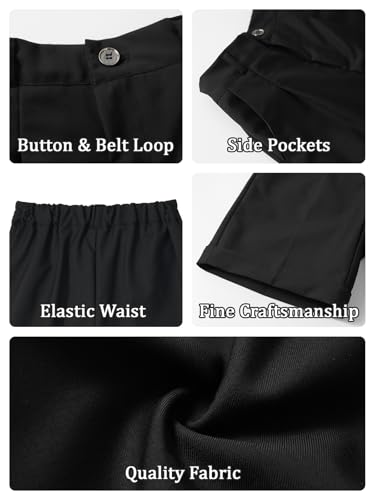 Image of LOLANTA Boys Dress Shorts, Kids Summer Shorts School Uniform Outfit,Flat Front, Solid, Adjustable Waist 2-14 Years
