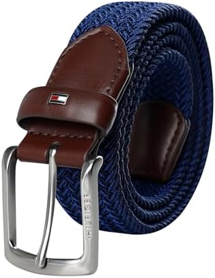 Tommy Hilfiger Men's Fabric Web Belt, Fully Adjustable Casual Belt With Comfortable Custom Fit