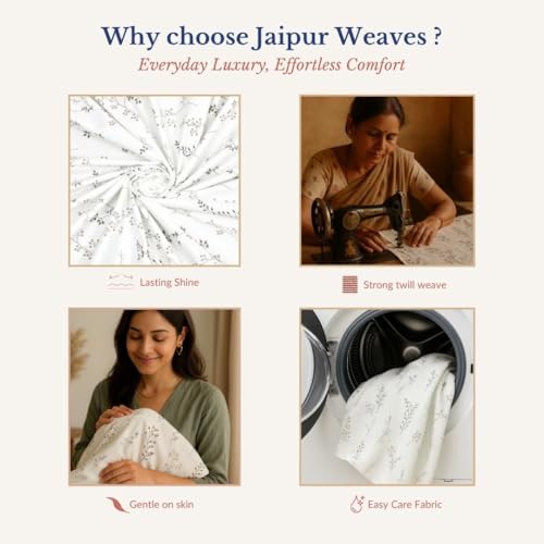 Image of Jaipur Weaves Single Bed Cotton Bedsheet with 1 Pillow Cover, 100% Pure Cotton Single Bedsheet 60x90 Inches, 240 TC Soft Breathable Bed Sheet - (Spring Tulips Brown, Single)