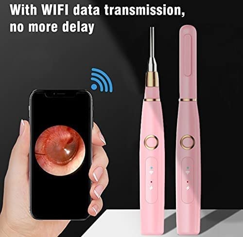 Removedor de Cera for el oído, Herramienta de eliminación inalámbrica Otoscope EARTWAX 108 0p HD Endoscopio de la Oreja con 6 LED Luz, oído Elija un oído Limpieza endocsope Kit for Adultos niños
