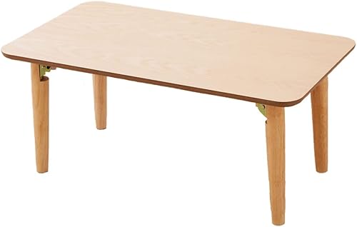 Miniatura 12 de EMOOR Mesa auxiliar plegable de madera, rectangular, pequeña (17.7 x 23.6 pulgadas), nogal, mesa baja para sentarse en el suelo, espacio pequeño,
