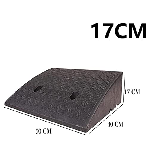 ZJIEX Gummi Schwellenrampe, rutschfeste Türschwellenrampe, 3-19cm Hohe Bordsteinrampe, Robuste Rollstuhlrampe, Tragbare Auffahrrampe Für Auto, Roller, Fahrrad (Color : Black, Size : 50x40x17cm)