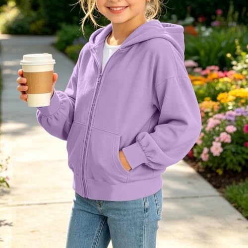 Cethrio Hoodies for Boys 14-16 Girls Zip Up Hoodie Oversized Hooded Sweatshirt Jacket Fall 2026 Fashion 5T Back to School Outfits for Girls Sudaderas Con Capucha Dressly Capsule Wardrobe Purple - image 7