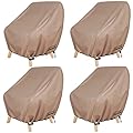 ULTCOVER Waterproof Patio Chair Cover 4 Pack – Outdoor Lounge Deep Seat Single Lawn Chair Cover Fits Up to 28W x 34D x 32H inches