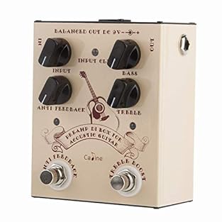 Preamplifier for acoustic guitar with pickup True Bypass Anti-feedback foot switch Uses 9V power supply (not included)