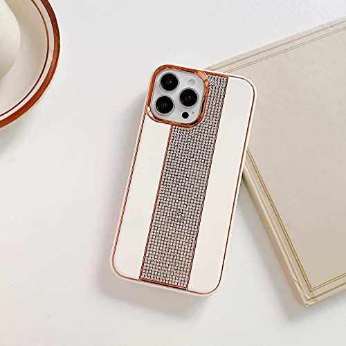 Dugros Stick Leather Paste Diamond Mobile Phone Case For Iphone 12 13 14 Pro Max Jewelled Glitter Non-Slip Phone Cases,Yellow,For Iphone 14 Promax #TOP2