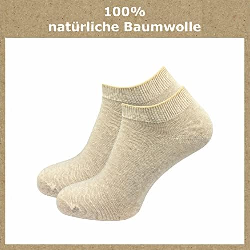 GAWILO Sneakersokken voor dames van 100% puur katoen (6 paar | 10 paar) | korte sokken zonder drukkende naad over de tenen, 35-38 EU