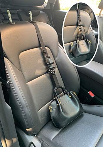 Teocenka 4-Pack Headrest Hooks for Car Universal Interior Auto Vehicle Back Front Seat Hanger Holder Organizer for Handbags Purses Coats and Grocery Bags