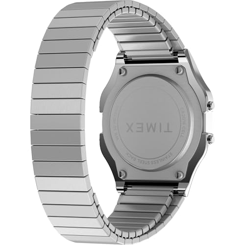 Men's Classic Digital T785879J Silver-Tone Stainless Steel Expansion Band Watch by Timex - Image 5
