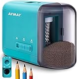 Colored Pencil Sharpener, Electric Pencil Sharpener for Kids, Handheld Pencil Sharpener for Colored Pencils/No 2 Pencils φ6-10mm, 3 Sharpness Settings, AA Batteries Operated, Blue