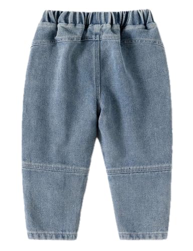 Boys Jeans Elastic Waist Denim Pants Stretchable Casual Trousers2