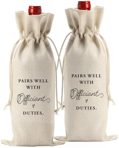 Officiant Gifts for Wedding Day Wine Bag, Officiant Wine Gifts Bag, Gift Ideas for Wedding Officiant Wine Bag, Wedding Officiant Wine Bag, Pairs Well With Officiant Duties Wine Bag