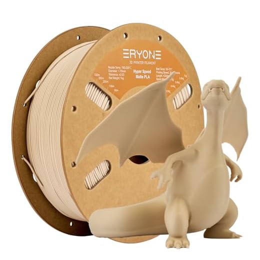 ERYONE High Speed Matte PLA Filament 1.75mm +/- 0.03mm, 30-500mm/s Rapid 3D Printing PLA Filament, Hyper Speed Matte PLA Filament Fit Most FDM Printer, 1kg (2.2LBS) / Spool, Beige