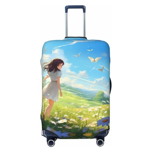Summer Floral Flowers Daisies Print Washable Luggage Cover Fashion Suitcase Protector Cover Fits 18-32 Inch Luggage