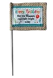 Cathedral Art Happy Birthday Flower Pick, One Size, Multi