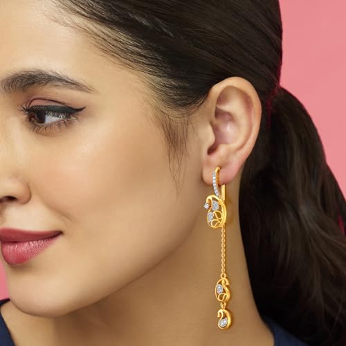 Image of Joyalukkas 22k (916) Purity BIS Certified Sui Daga Gold Earrings For Women
